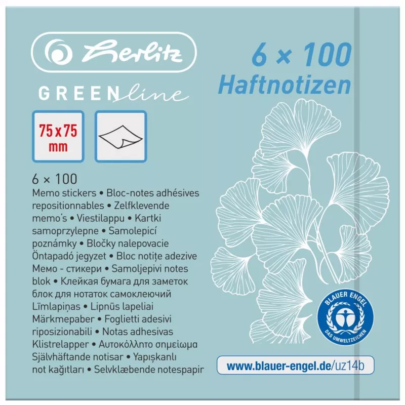 Carta per appunti rettangolare Herlitz 50033430 blu verde giallo
