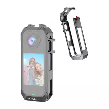 Custodia di protezione in metallo Puluz per Insta360 X4 Air (grigio)