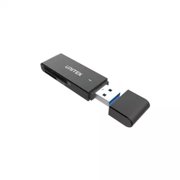 Lettore di schede Unitek Y-9327A USB 3.2 Gen 1 Type-A — MicroSD/SD, 2 slot, 5000 Mbit/s, nero