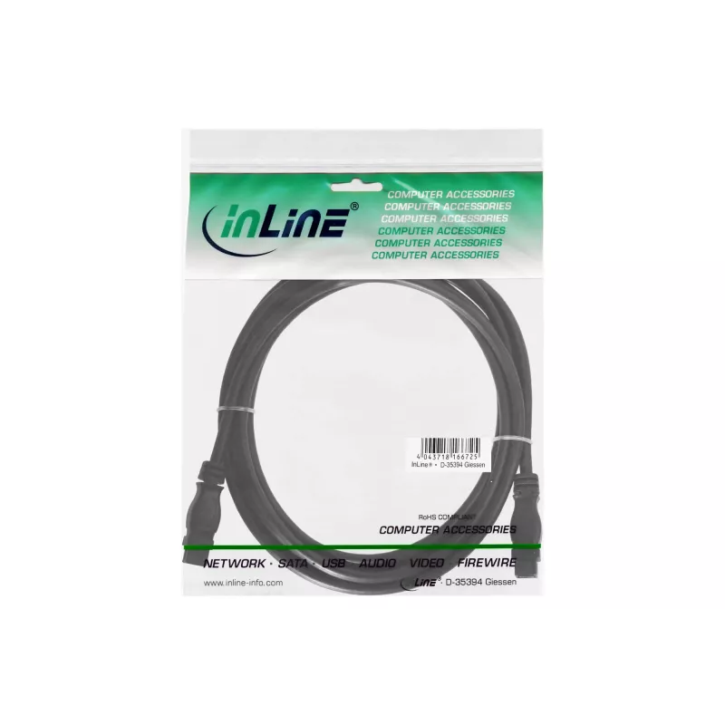 Cavo FireWire 800 InLine 39902 1,8 m connettore maschio/connettore maschio nero