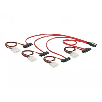 DeLOCK - Cavo SAS interno (Serial Attached SCSI) - 4-Lane - 36 poli 4i Mini MultiLane - Alimentazione interna, 4 poli, SAS interno, 29 poli (SFF-8482) - 50 cm (83059)