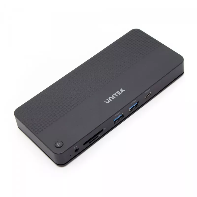 Docking station UNITEK D1079A USB4 con filo nero 100W Power Delivery