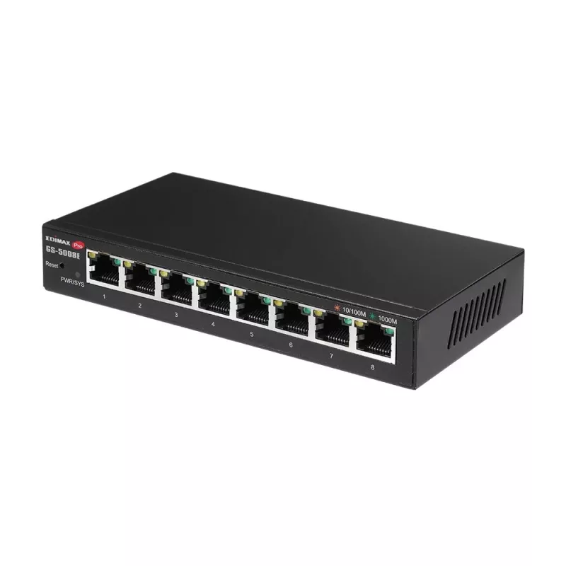 Edimax GS-5008E switch di rete gestito Gigabit Ethernet (10/100/1000) nero