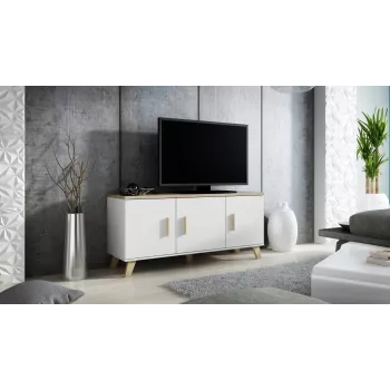 Cama credenza LOTTA 150 3D bianco + sonoma oak