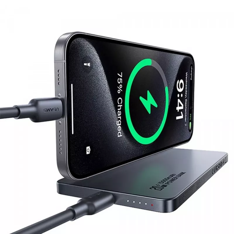 PowerBank 5000mAh 20W induzione MagSafe titanio