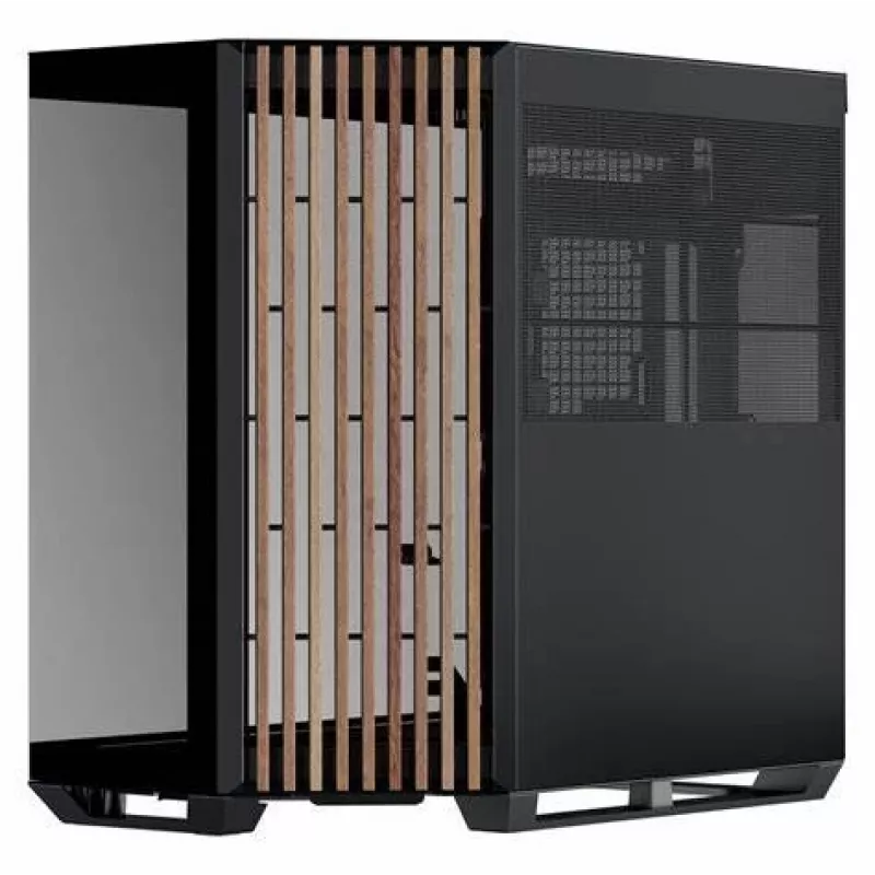 APNX V1-W-BK-v1 Midi-Tower nero, legno