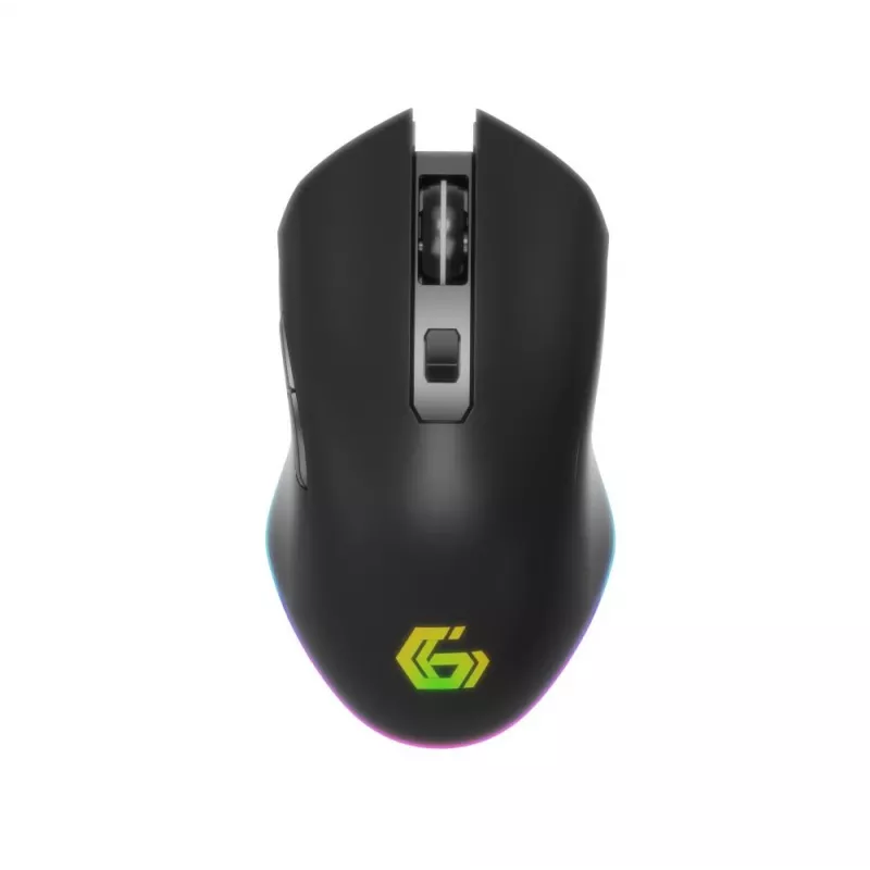 Mouse ottico RF wireless Gembird MUSGW-6BL-02 — per destrorsi, 3200 DPI, 6 tasti, nero, RGB