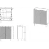 Scaffale Cama Meble ONDA 2D2SZ libreria 98×45×127 cm nero