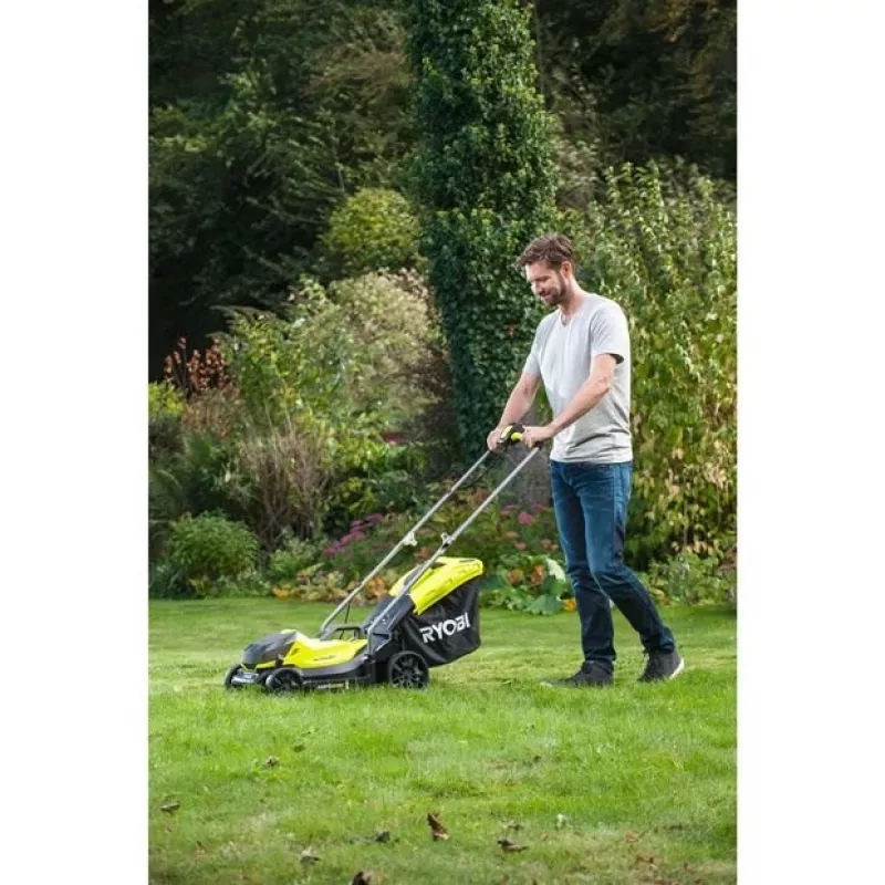 Ryobi OLM1833B Rasaerba a spinta a batteria nero, verde