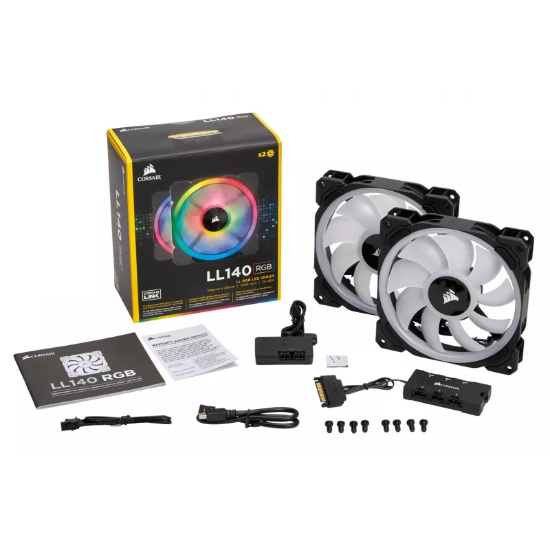 Ventola per case CORSAIR LL140 RGB 140mm ARGB confezione da 2