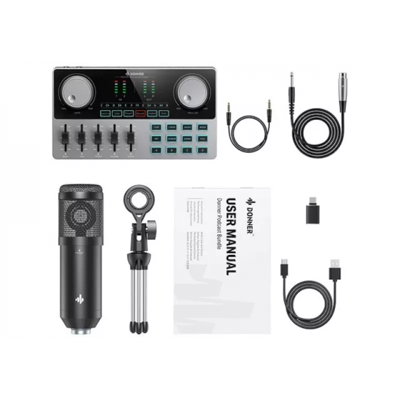 Donner Podcast Starter Kit - Set di registrazione per podcast