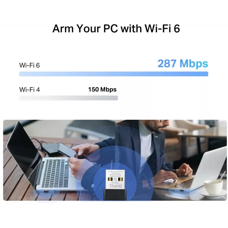 Mercusys MA14N AX3000 Nano adattatore USB Wi-Fi, fino a 287 Mbps