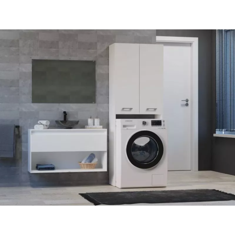Mobile contenitore da bagno Top e Shop POLA DD BIEL – a parete, struttura bianca, 4 ripiani