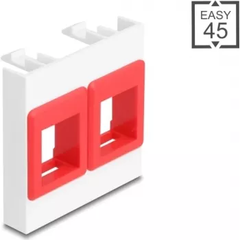 Modulo DELOCK Easy 45 2x supporti Keystone 45x45 mm bianco/rosso