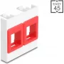 Modulo DELOCK Easy 45 2x supporti Keystone 45x45 mm bianco/rosso