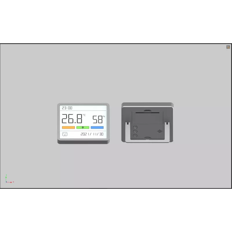 MOVA MTHM01 igrometro, termometro e orologio combinato – unità da interno digitale per misurare l'umidità relativa e la temperatura, compatta per scrivania, mensola o parete