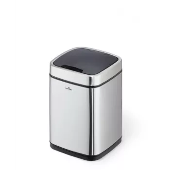 Cestino Durable NO TOUCH 6L rettangolare acciaio inox argento nero