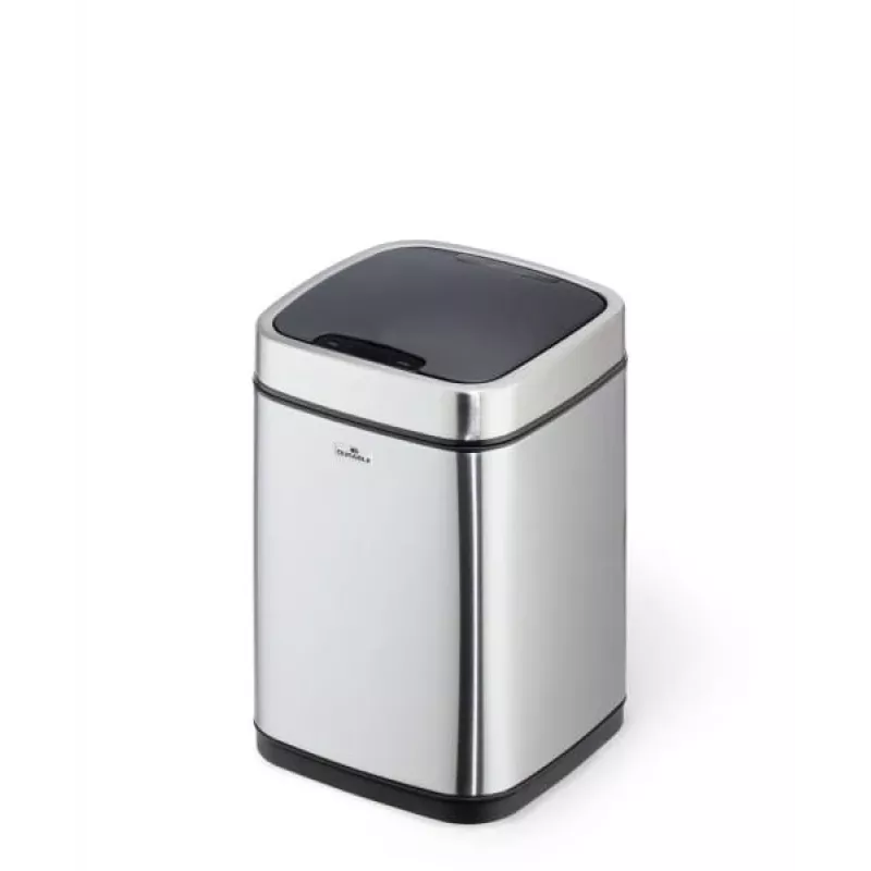 Cestino Durable NO TOUCH 6L rettangolare acciaio inox argento nero