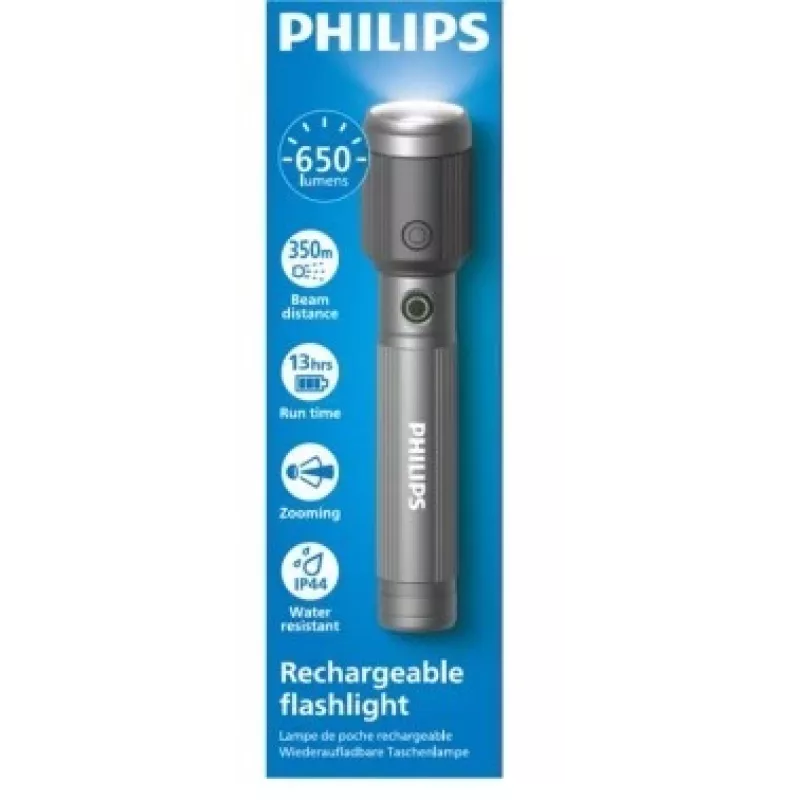 Torcia Philips ricaricabile USB-C 650 lm, 2000 mAh