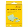 Lettore di schede DeLOCK 91015 USB 3.2 Gen 1 Type-A/Type-C menta