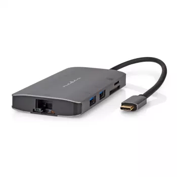 Adattatore multiporta USB Nedis USB 3.2 Gen1 7-in-1 - connettore maschio USB-C™, uscita HDMI™, Micro SD, connettore femmina RJ45, SD, connettore femmina USB-C™, 3x connettore femmina USB-A, 5 Gbps (CCBW64240AT02)