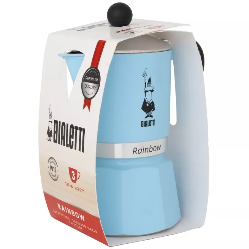 Bialetti Rainbow moka, 6 tazze, azzurro