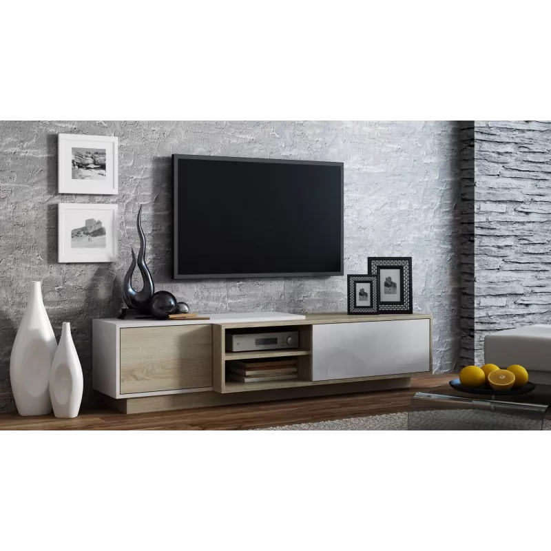 Mobile TV Cama SIGMA1 180 rovere Sonoma/bianco lucido