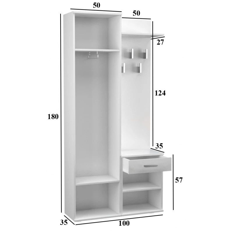 Topeshop GAR DUO BIEL armadio per ingresso