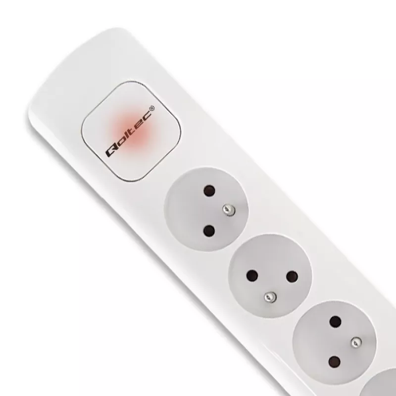 Prolunga elettrica Qoltec 50276 1,8 m 5 prese AC per interni bianco