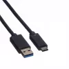 ROLINE - Cavo USB - USB Type-C (M) - 9 poli USB Type-A (M) - 50 cm (USB 3.1) - stampato - nero (11.02.9010)