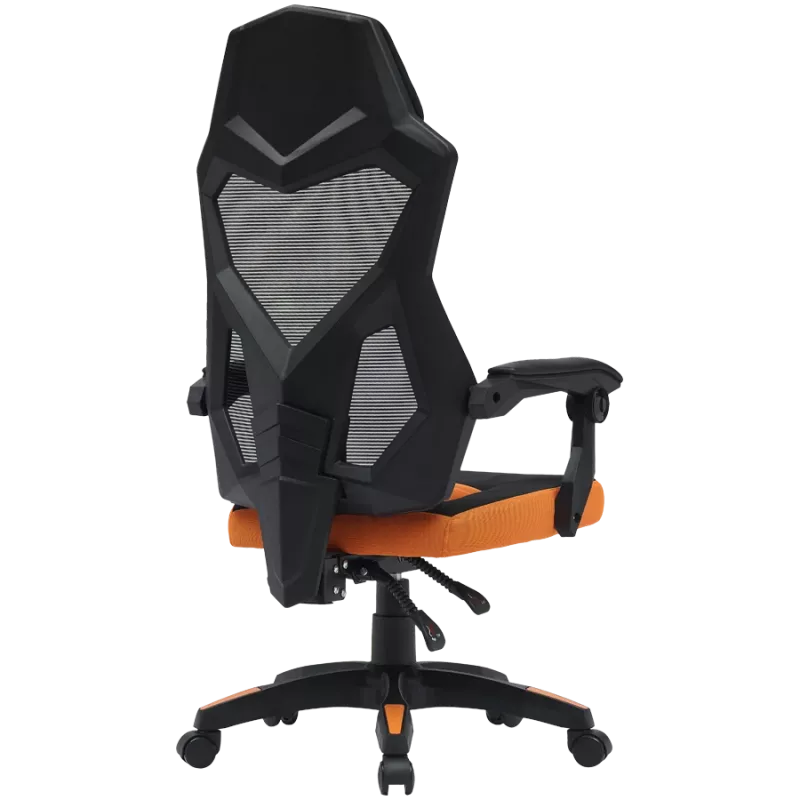 Sedia gaming CANYON Wave MCH02 — schienale in mesh, design ergonomico, nero/arancione