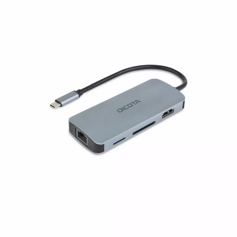 Dicota USB-C 8-in-1 Multi Hub 4K PD 100W argento