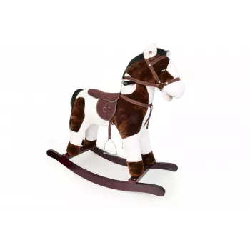 Cavallo a dondolo Artyk modello 182747 marrone-bianco su pattini, giocattolo per bambini