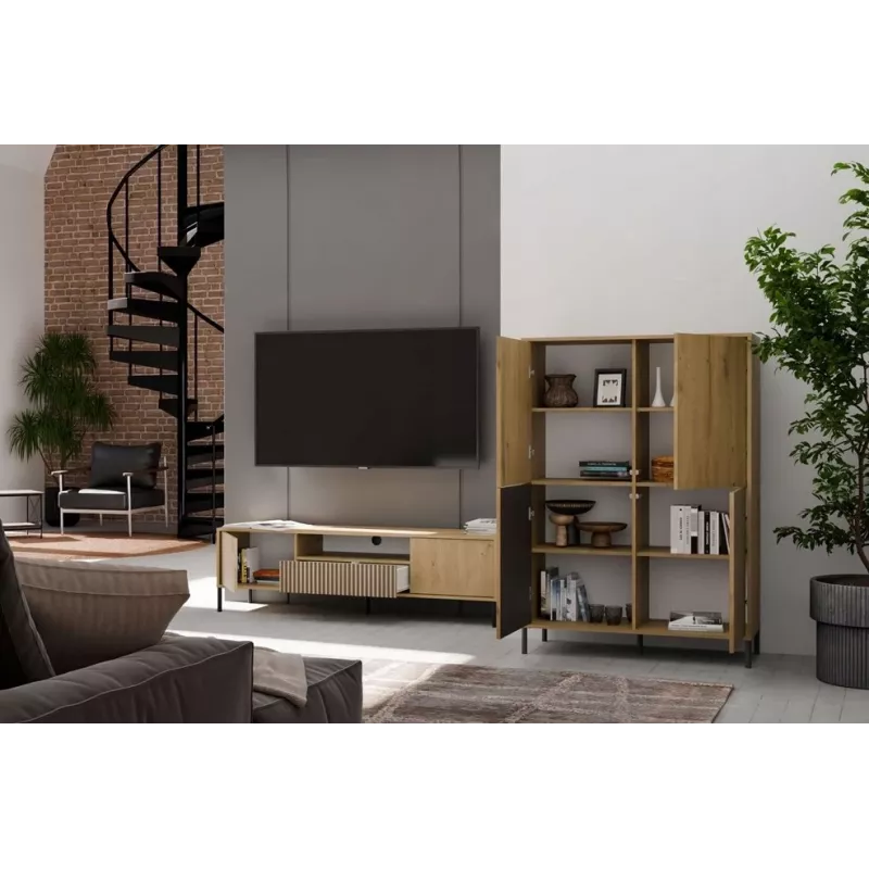 KAMARO 4DK stretto/GŁ rovere ARTISAN VETRINA