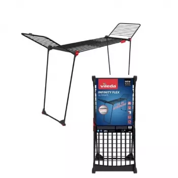 Stendibiancheria da terra VILEDA Infinity Flex Ultimate — acciaio, nero, 1 pezzo, 5 anni di garanzia