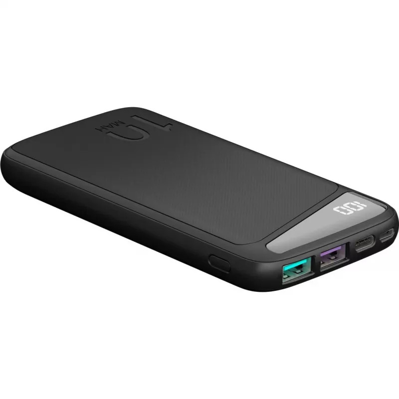 Powerbank a ricarica rapida 10.000 mAh (nero, USB-C PD, QC 3.0, 10.000 mAh)