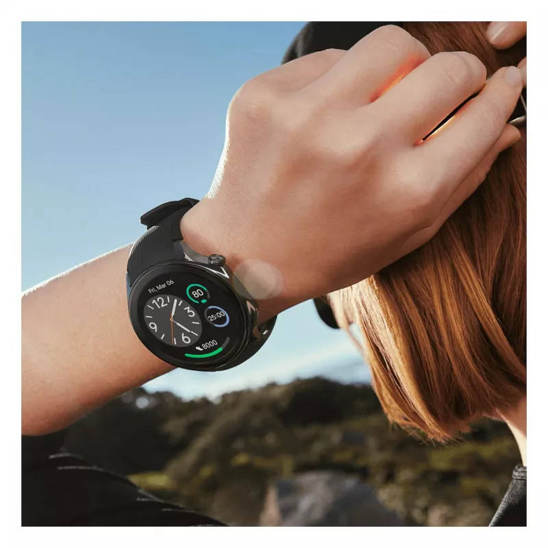 OnePlus Watch 2 smartwatch 46 mm, 3,63 cm (1,43") AMOLED, 466 x 466 pixel, cinturino in fluoroelastomero, misura polso 140-210 mm, GPS, nero