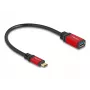 Adattatore USB DeLOCK 60172 connettore maschio USB Type-C su connettore femmina USB Type-A 10 Gbit/s 15 cm rosso metallo