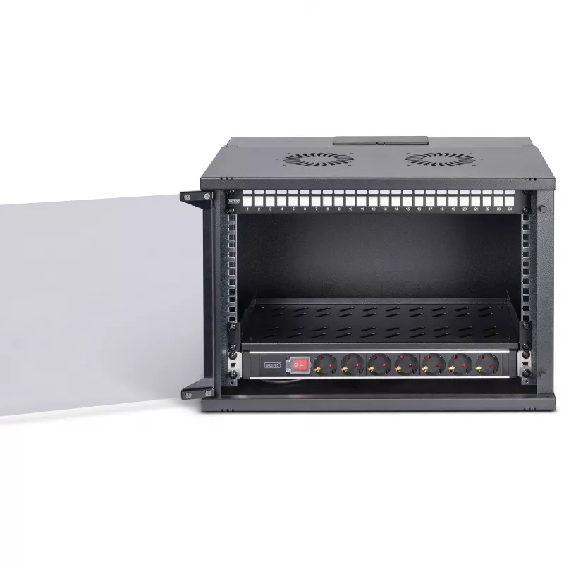 DIGITUS SOHO Pro DN-49203-SET 19" 7U set di rete a parete con accessori, 540 x 400 mm, nero