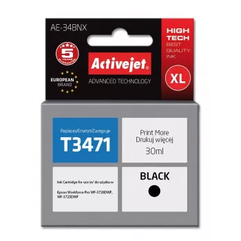 Inchiostro Activejet AE-34BNX (sostituto per Epson 34XL T3471; Supreme; 30 ml; nero)