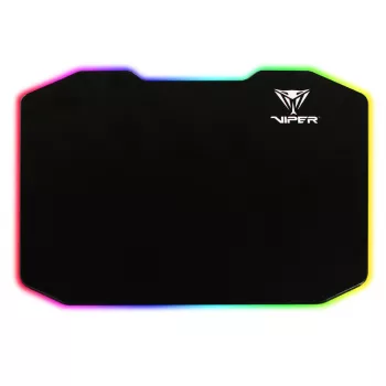 Tappetino per mouse PATRIOT Viper Gaming nero — polimero/gomma, retroilluminazione LED, alimentato via USB, antiscivolo, 353,5×242,7 mm, spessore 5,5 mm