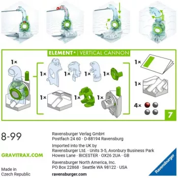 Ravensburger GraviTrax Elemento cannone verticale – espansione percorso (27465) per sistemi a biglie