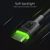 Green Cell GC Ray KABGCSET01 set di cavi da USB-A a USB-C, 3 pz. (30 cm, 120 cm, 200 cm), LED verde, ricarica rapida QC 3.0, nero