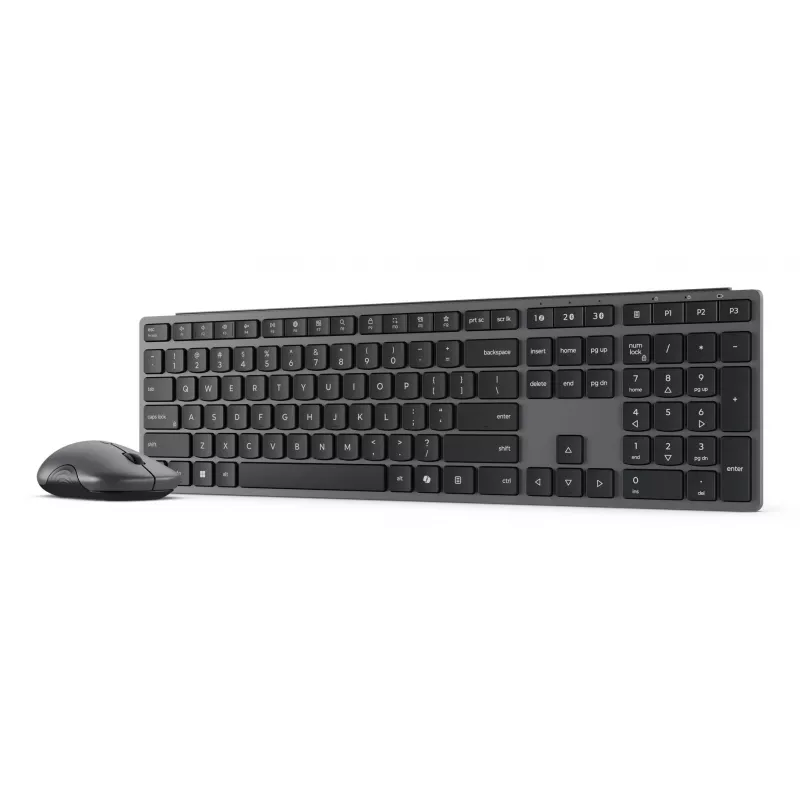Set tastiera e mouse wireless Lenovo 700 Modern Multi-Device – layout inglese US, Bluetooth, Luna Grey