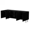 Cassettiera cama meble LUCCA 4D, 200×40×80 cm, nera, struttura in truciolare