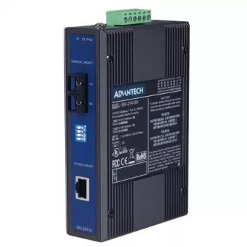Convertitore di media ADVANTECH EKI-2541S-AE — Ethernet 10/100 Mbit/s su fibra ottica monomodale, 1 porta in fibra ottica