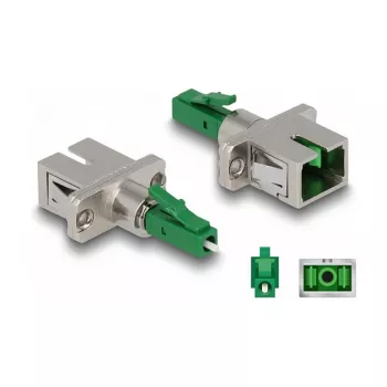 DeLOCK Accoppiatore ibrido in fibra ottica LC simplex maschio su SC simplex femmina verde