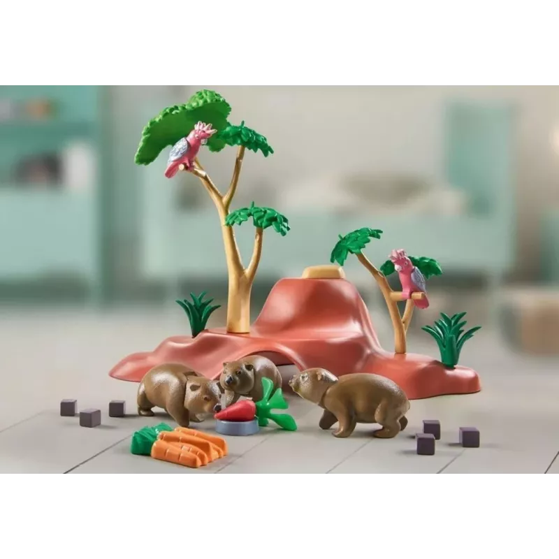 Wiltopia 71625 set personaggi rifugio per wombat