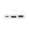 LogiLink 0,14 m 2xUSB-C HDMI USB-A bianco