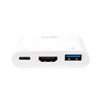 LogiLink 0,14 m 2xUSB-C HDMI USB-A bianco